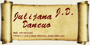 Julijana Dančuo vizit kartica